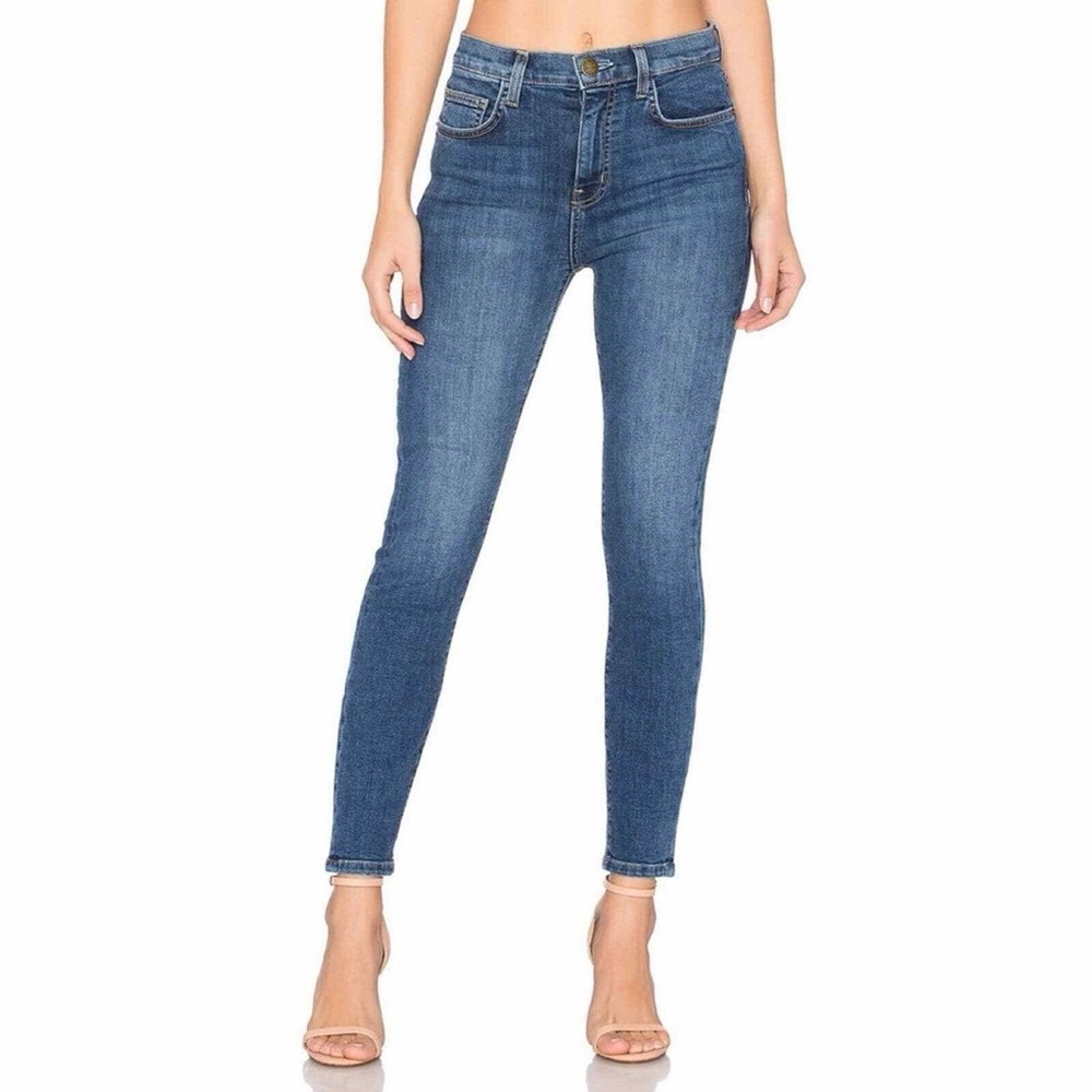 Current/Elliott Mid Rise Stiletto Skinny Jeans Dark Wash Size 26